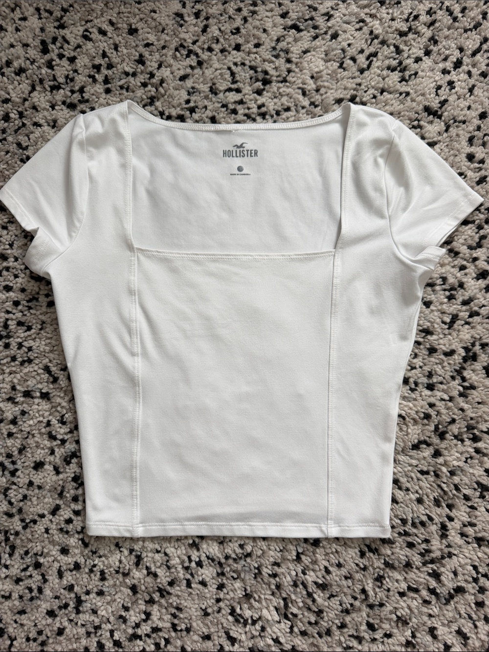 Hollister Square Neck White Tee